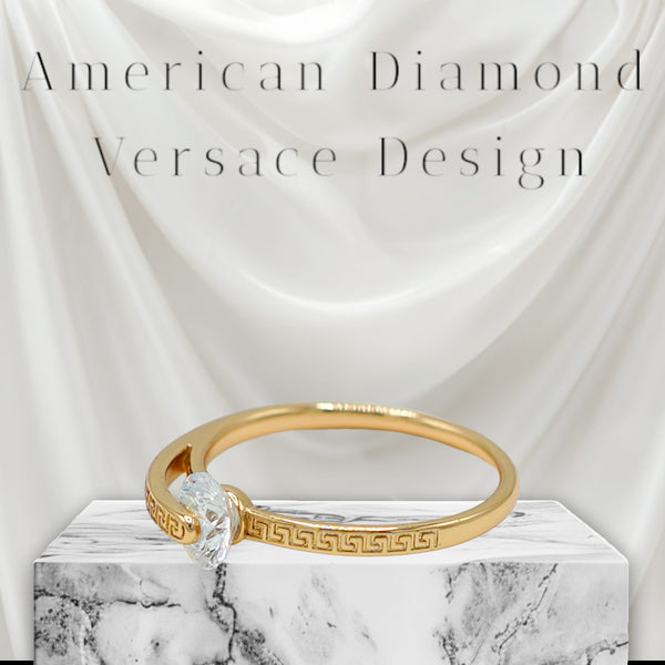 ZEM-R-001 Gold Plater Moving American Diamond RIng